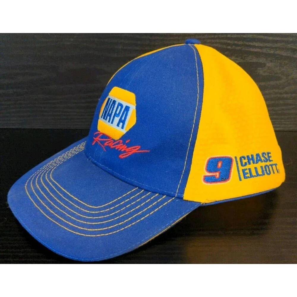 Napa Know How Racing Chase Elliot #9 Blue Yellow Adjustable Strap Hat Cap Unisex